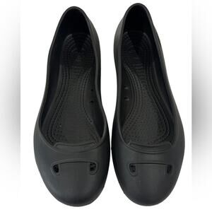 CROCS Flat Black Kadee Ballet Shoe Womens Size 8 Simple Lightweight Basic Casual